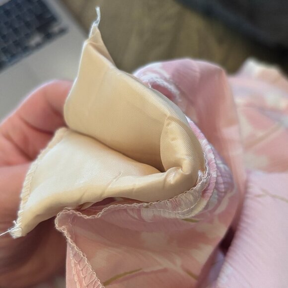 Vintage Pink Floral Crinkle Button up Blouse Size 12 - Picture 12 of 13